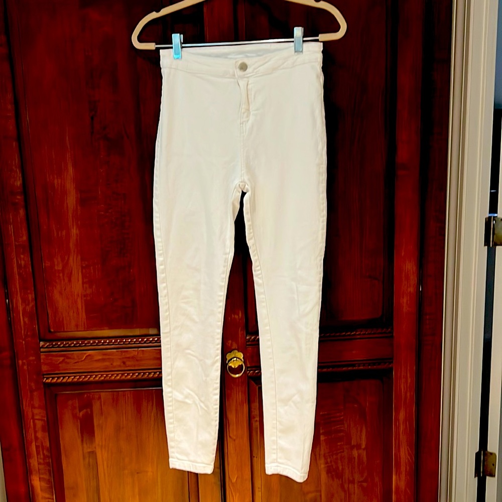 White jeans from Europe. Super comfy because of some stretch!